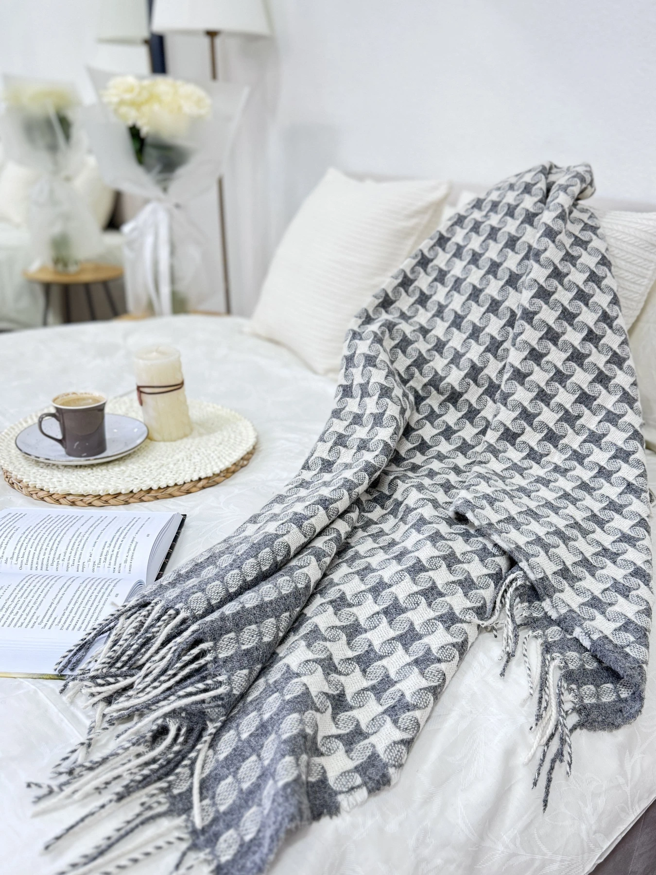 Плед шерстяной из новозеландской шерсти Carambola Grey Ecotton модель 04104 Плед шерстяной из новозеландской шерсти Carambola Grey Ecotton модель 04104 Фото