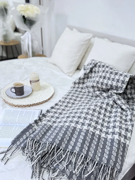 Плед вовняний із новозеландської вовни Carambola Grey Ecotton модель 04104 Фото