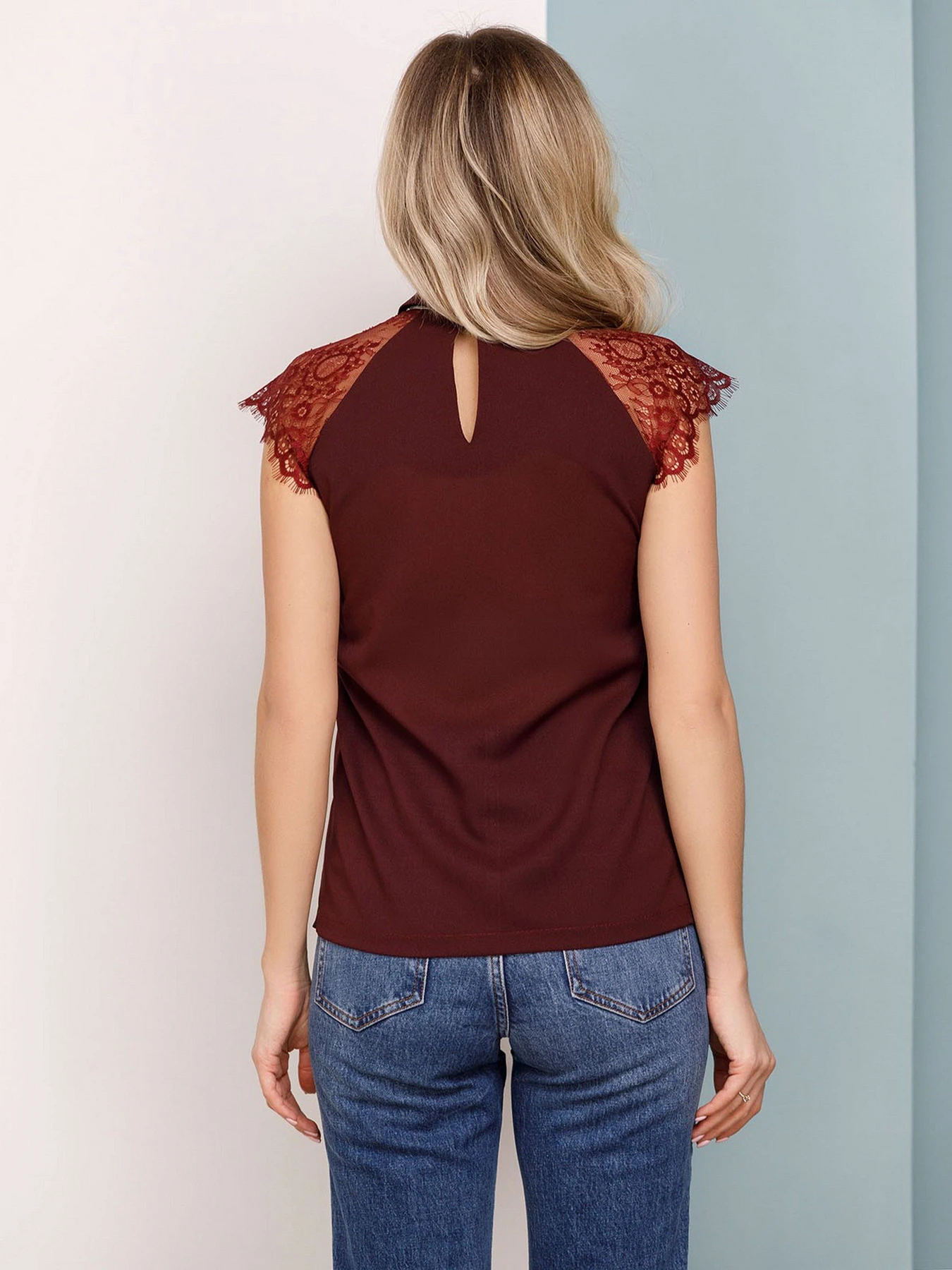 Сорочки ISSA Plus модель SA-146_burgundy Фото