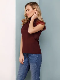 Сорочки ISSA Plus модель SA-146_burgundy Фото
