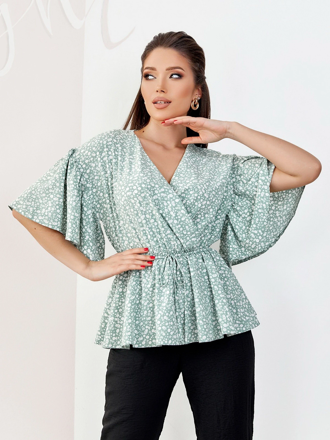 Сорочки ISSA Plus модель SA-171_green Сорочки ISSA Plus модель SA-171_green Фото