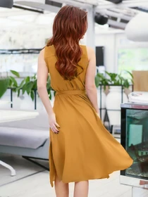 Платья ISSA Plus модель 11626_mustard Фото