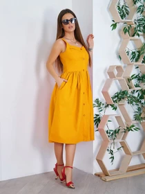 Платья ISSA Plus модель 11782_mustard Фото