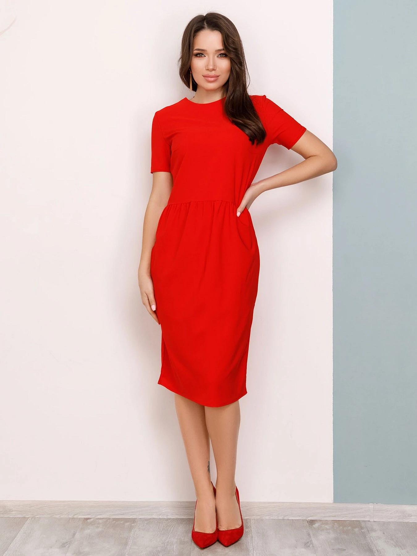 Платья ISSA Plus модель 12491_red Платья ISSA Plus модель 12491_red Фото