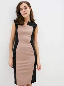 Платья ISSA Plus модель SA-1_blackbeige Фото