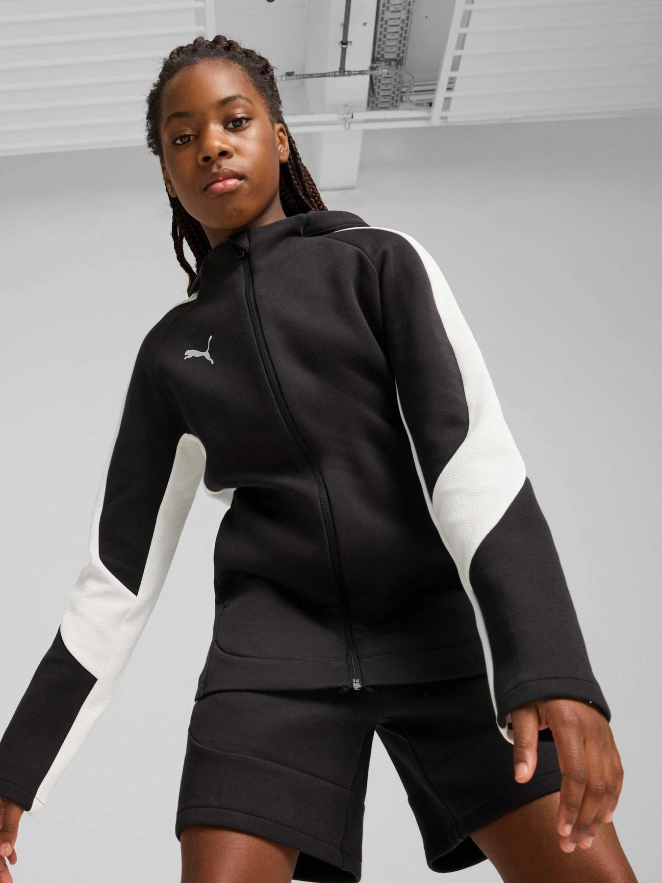 Худи и свитшоты PUMA Teamevostripe Hood Jacket Jr модель 659963 Фото
