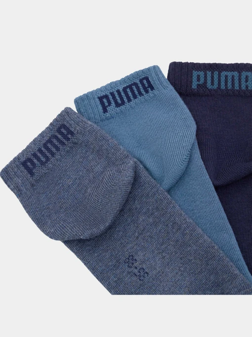 PUMA Kids Plain Quarter 3p Набір шкарпеток колір синій фото 2