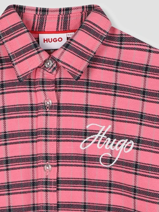 Бавовняна Дитяча Сорочка в клітинку HUGO Kids фото 3