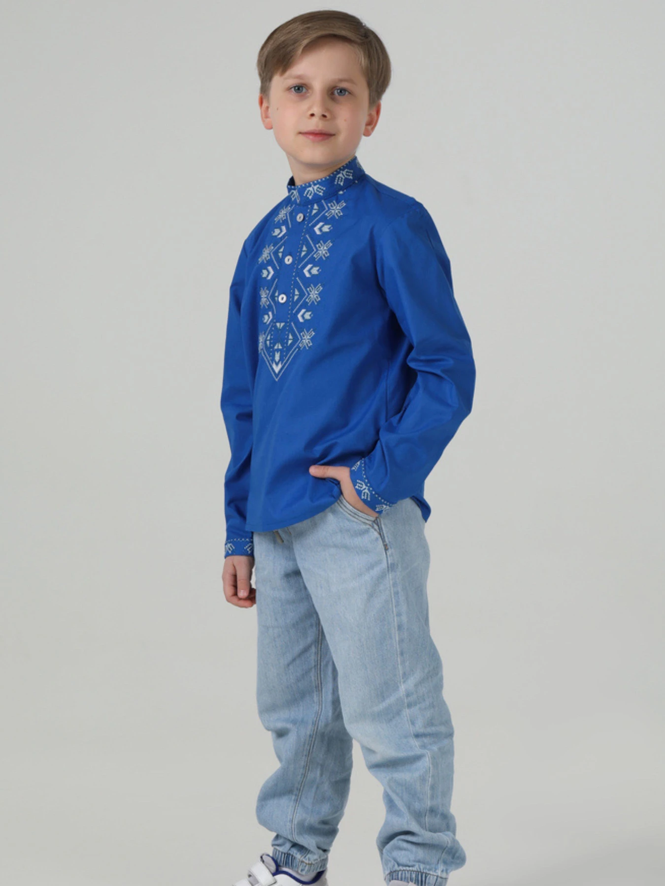 Вышиванки Folk Moda модель fm3112-sinj Вышиванки Folk Moda модель fm3112-sinj Фото