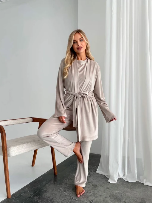 Велюровий Жіночий Домашній костюм Uaclothes фото 3