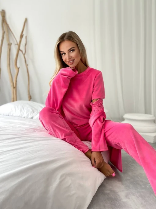 Велюровий Жіночий Домашній костюм Uaclothes фото 3