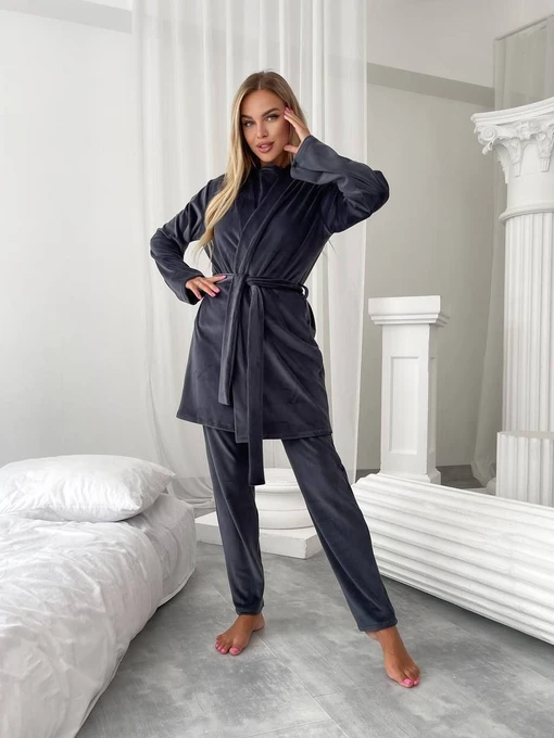 Велюровий Жіночий Домашній костюм Uaclothes фото 2