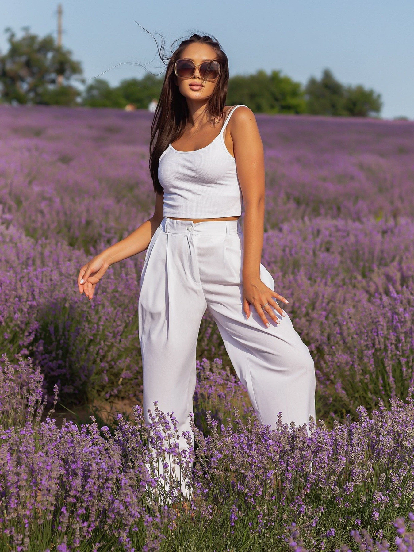 Брюки ISSA Plus модель 12593_white Брюки ISSA Plus модель 12593_white Фото