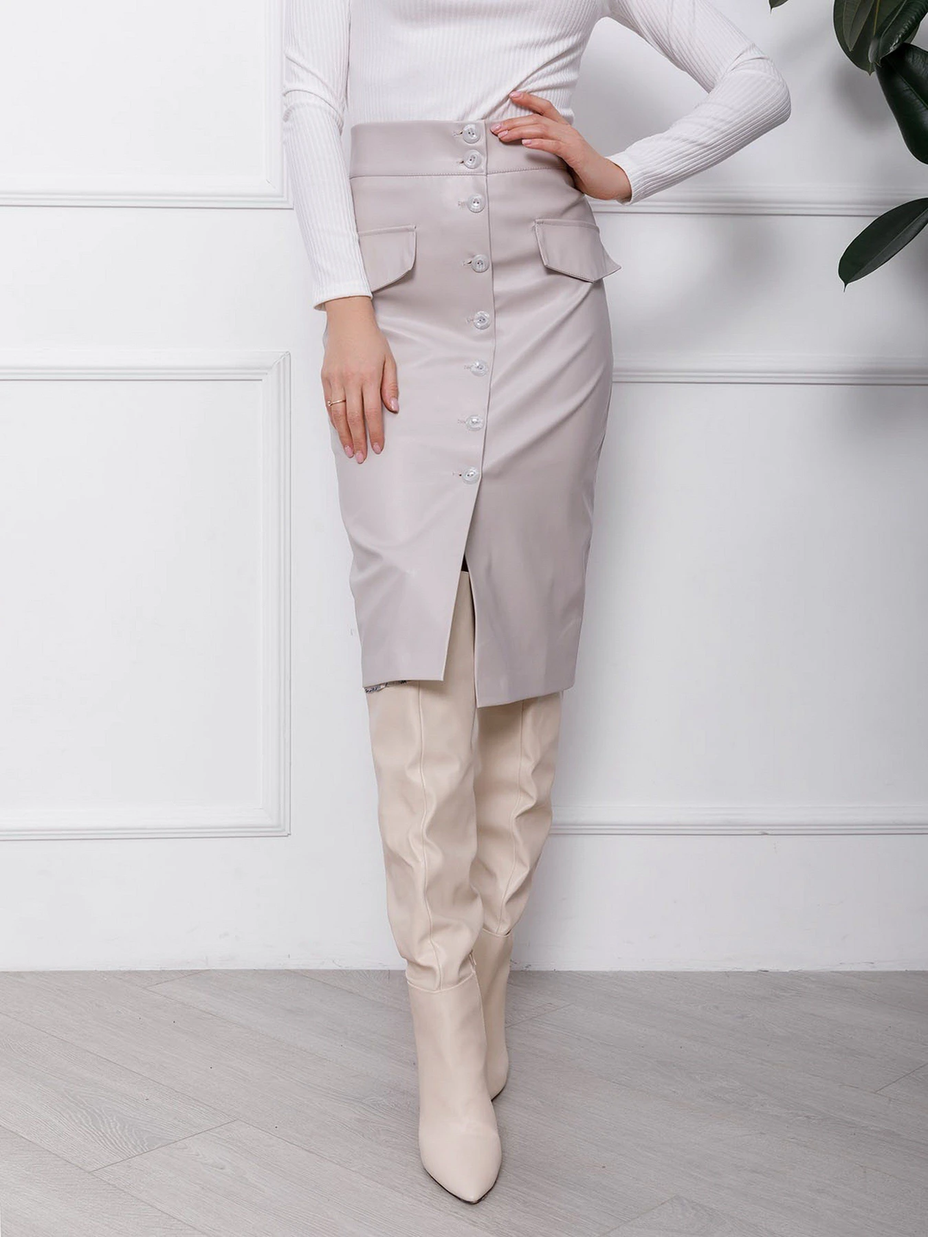Юбки ISSA Plus модель SA-106_grey Фото