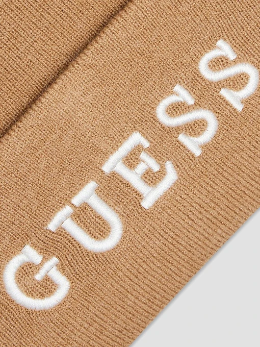 GUESS Шапка колір бежевий фото 3