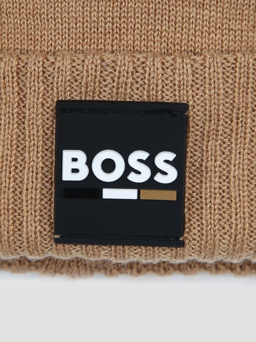 BOSS Kids Шапка колір бежевий фото 3