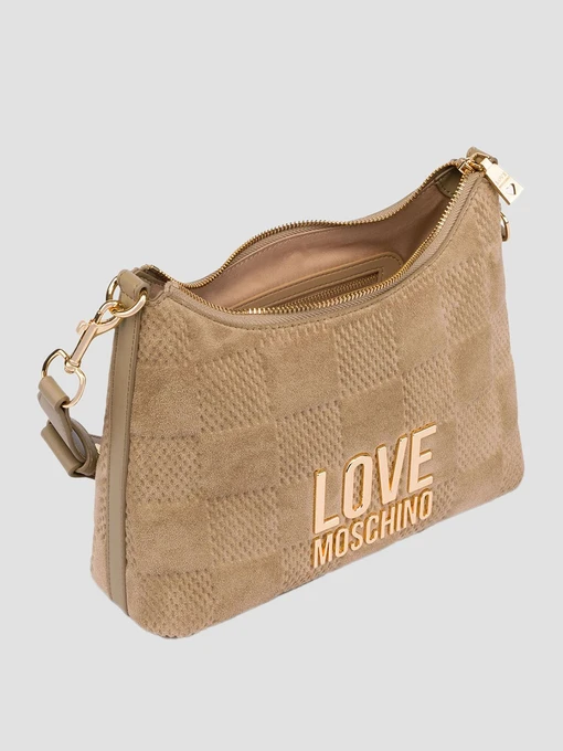 Moschino Хобо колір бежевий фото 3