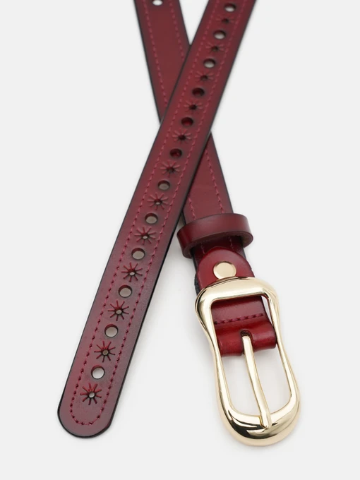 Borsa Leather Ремінь колір бордовий фото 2