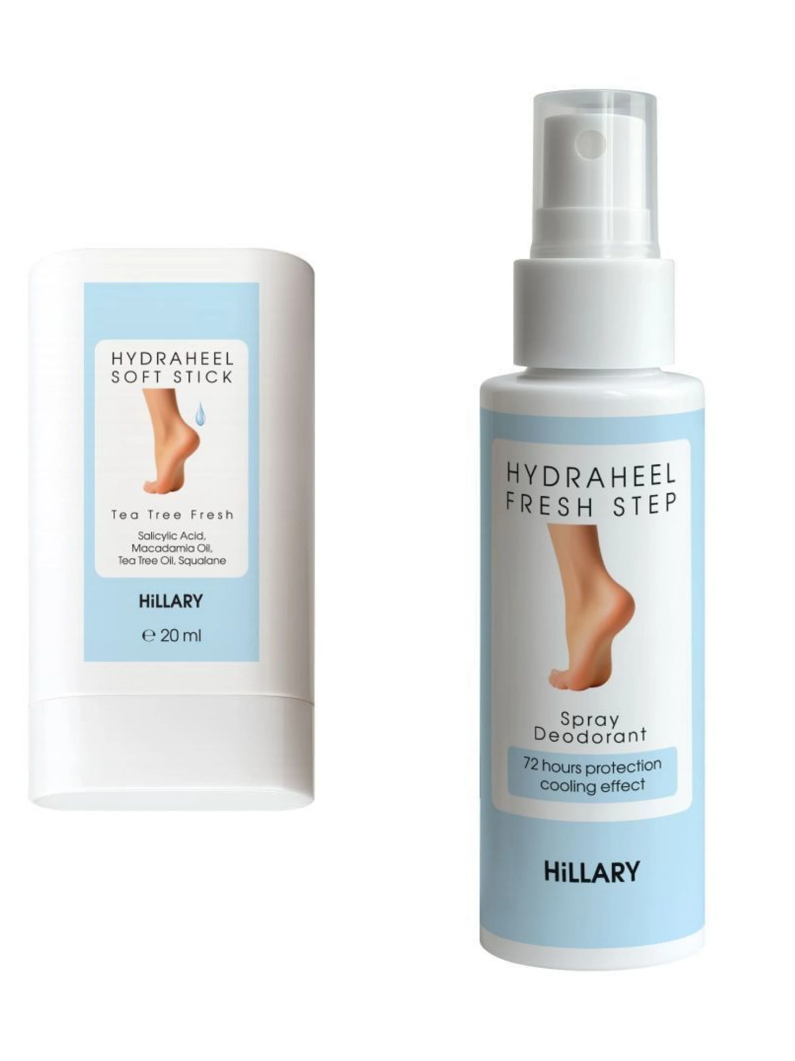 Набір для свіжості та зволоження п’ят з олією чайного дерева Hillary Heel Freshness & Hydration Set with Tea Tree