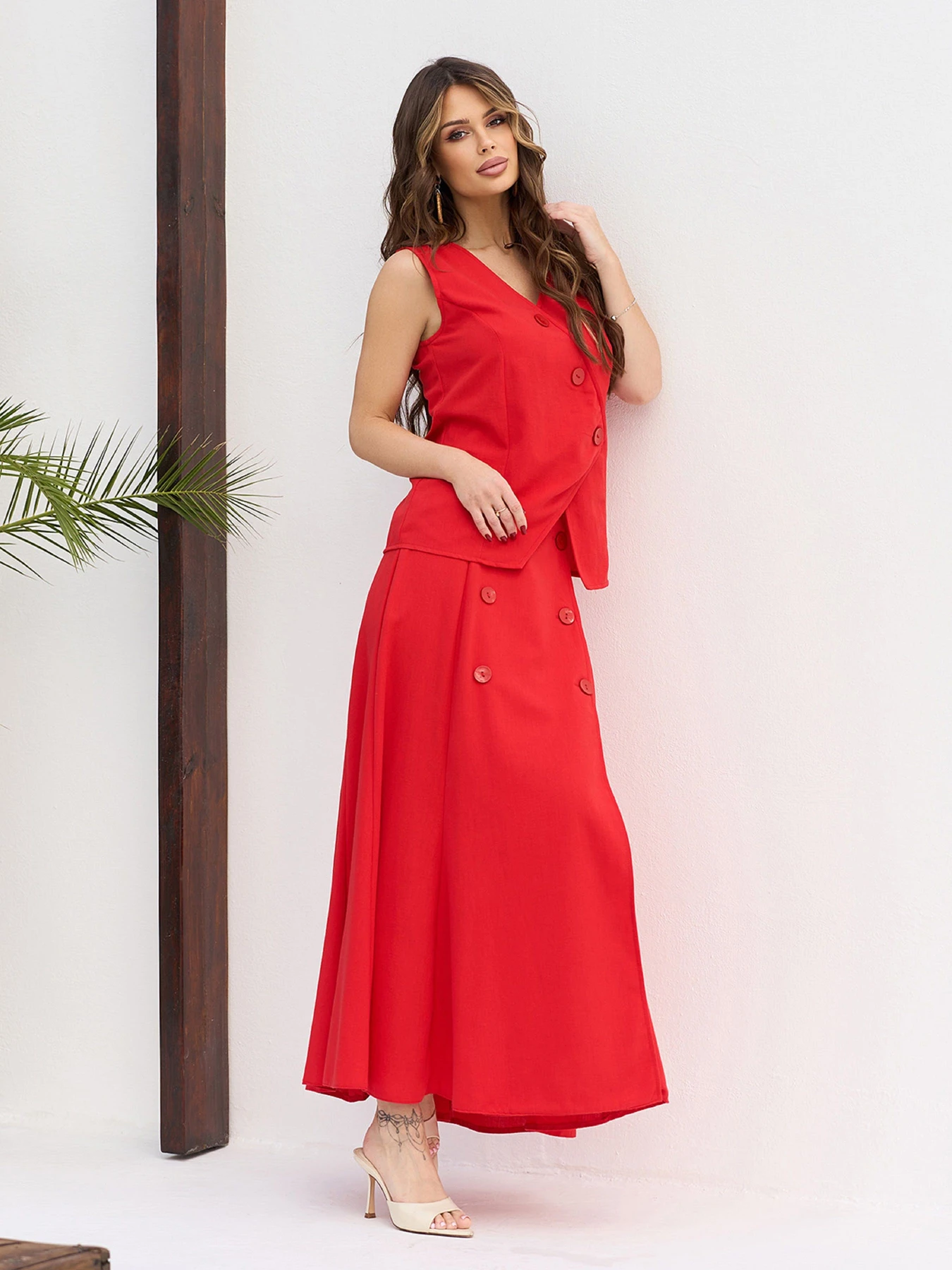 Костюми ISSA Plus модель 15663_красный Костюми ISSA Plus модель 15663_красный Фото
