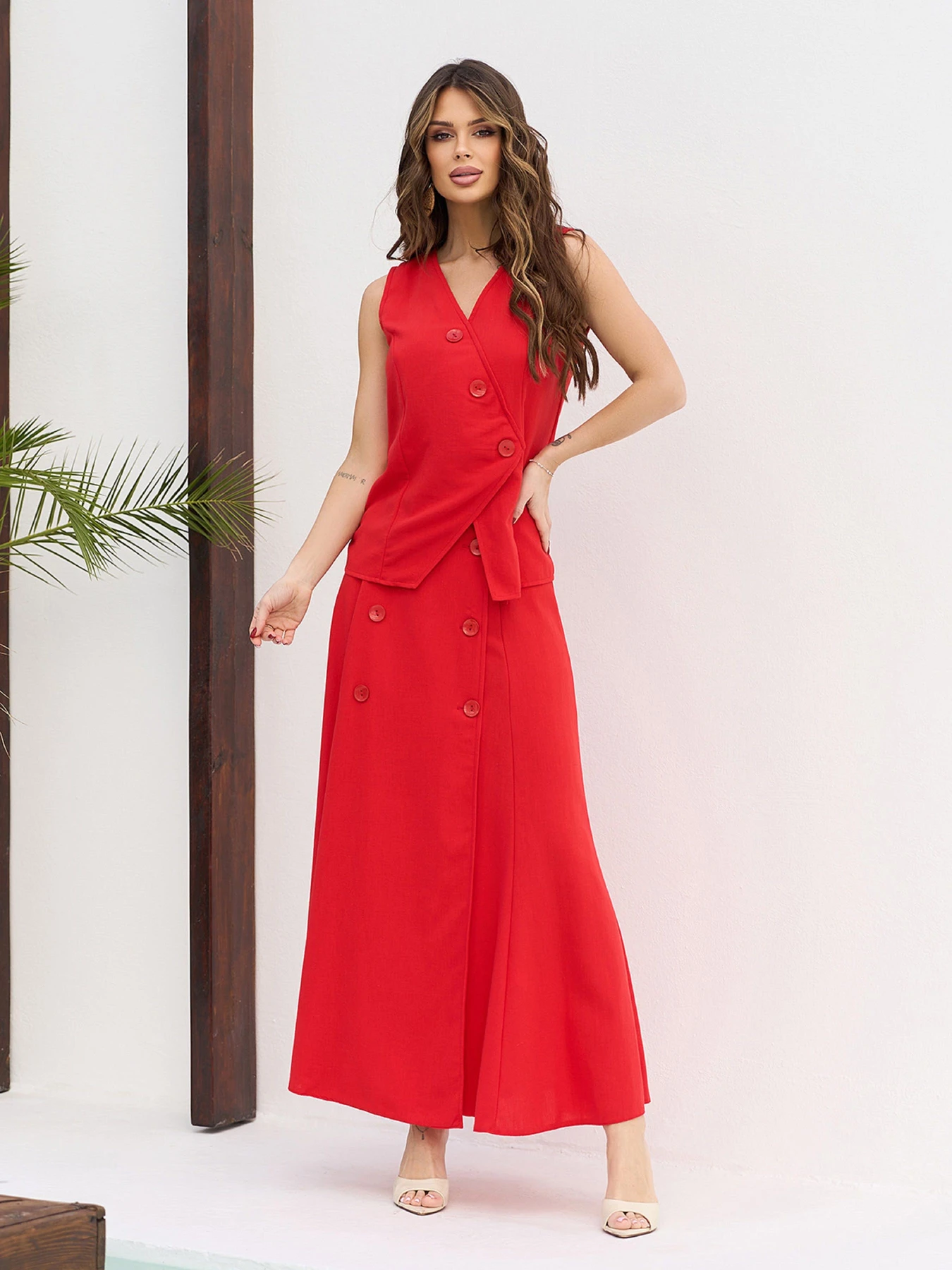 Костюми ISSA Plus модель 15663_красный Костюми ISSA Plus модель 15663_красный Фото