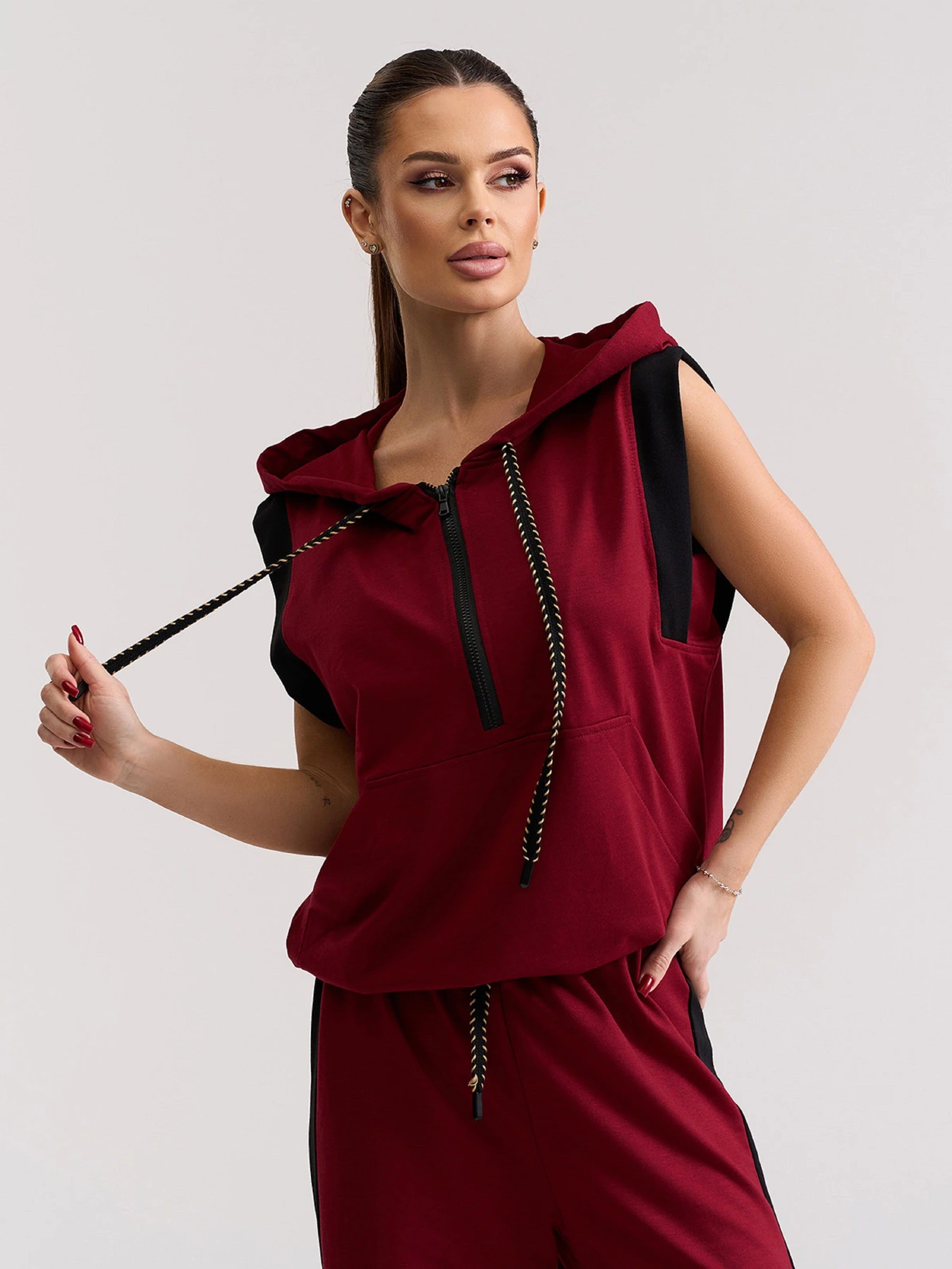 Костюмы ISSA Plus модель 15672_бордовый Костюмы ISSA Plus модель 15672_бордовый Фото