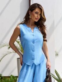 Костюми ISSA Plus модель 15686_голубой Фото