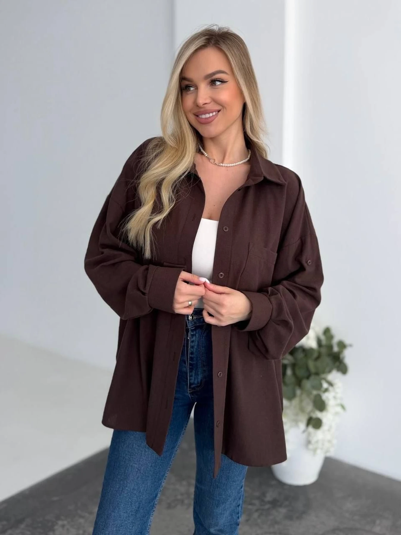 Рубашки Uaclothes модель like18418-korichnevj Рубашки Uaclothes модель like18418-korichnevj Фото