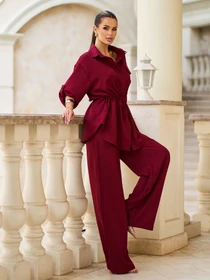 Костюми ISSA Plus модель 15716_бордовый Фото