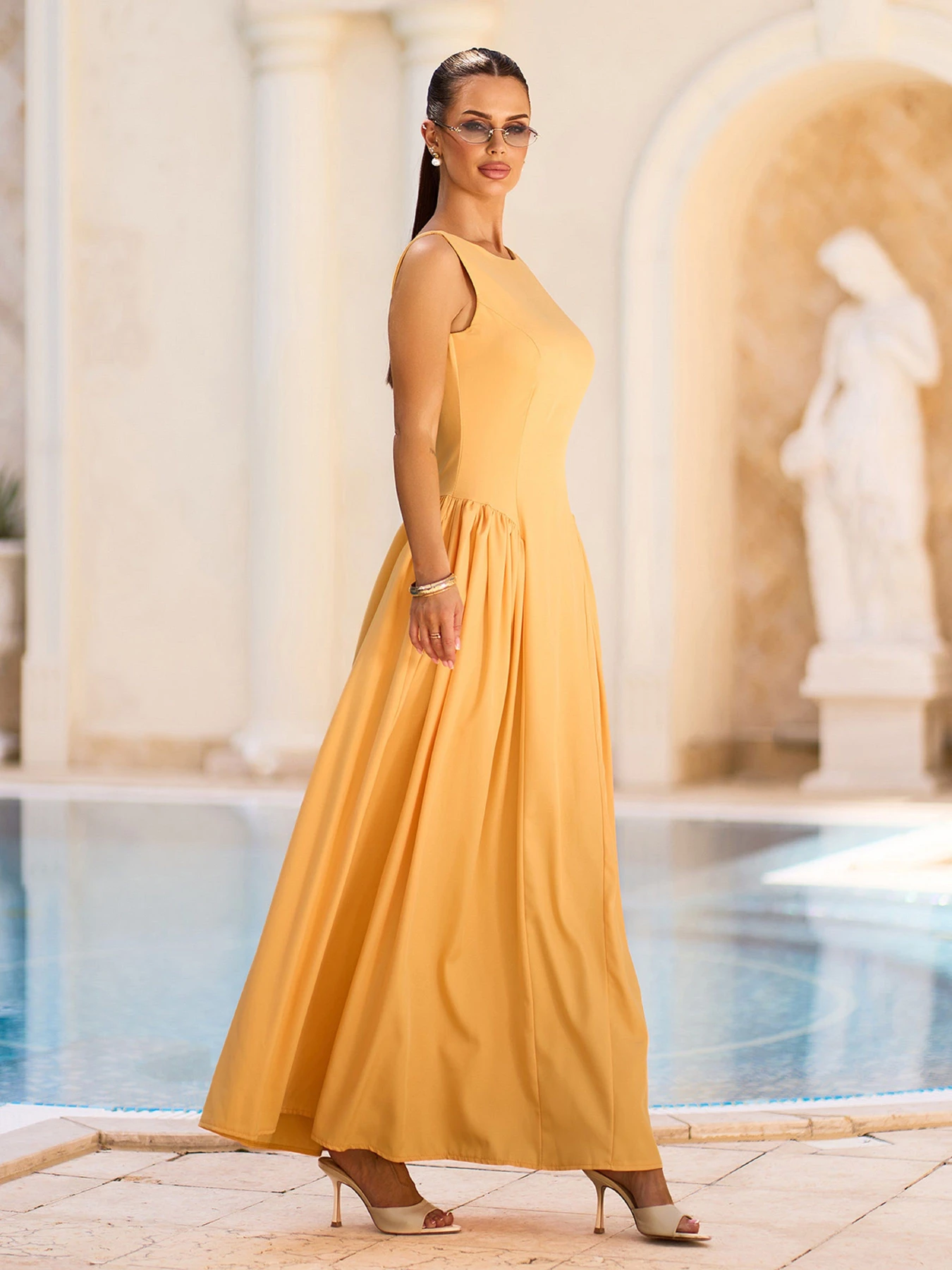 Платья ISSA Plus модель 15727_горчичный Фото