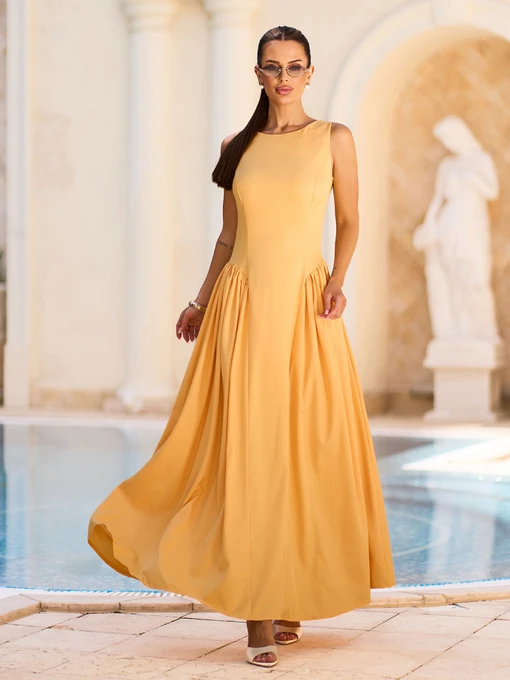 Сукні ISSA Plus модель 15727_горчичный Фото