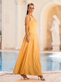 Платья ISSA Plus модель 15727_горчичный Фото