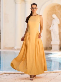 Сукні ISSA Plus модель 15727_горчичный Фото