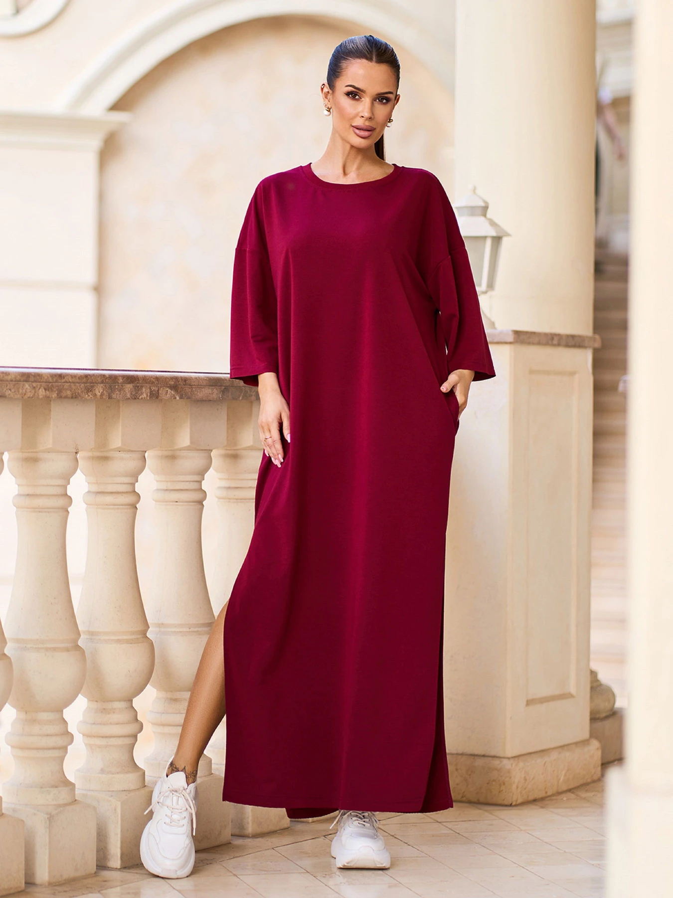 Платья ISSA Plus модель 15731_бордовый Фото