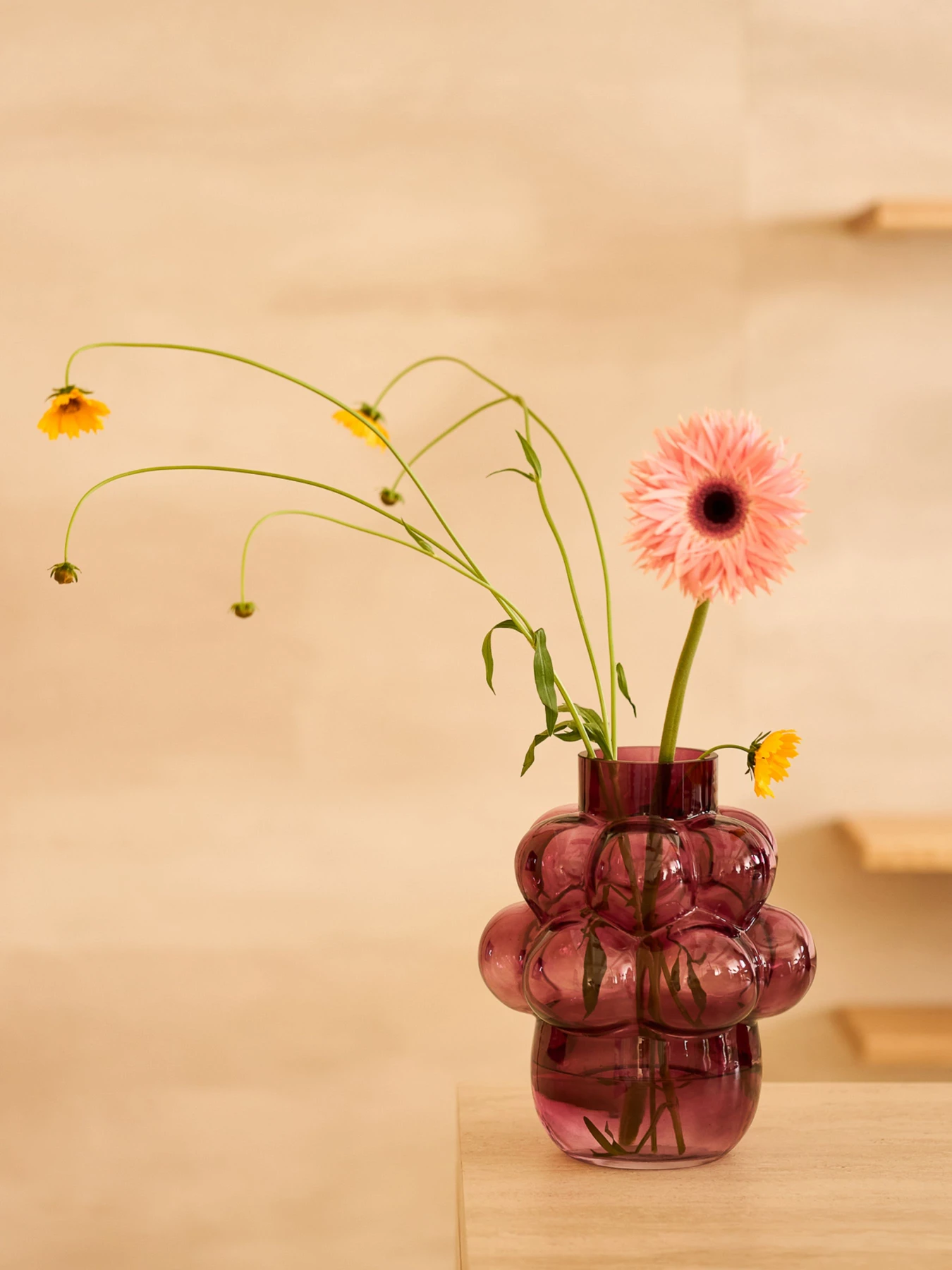Ваза стеклянная "Гранат" бордовая MBM HOME модель VB-13 BURGUNDY Фото