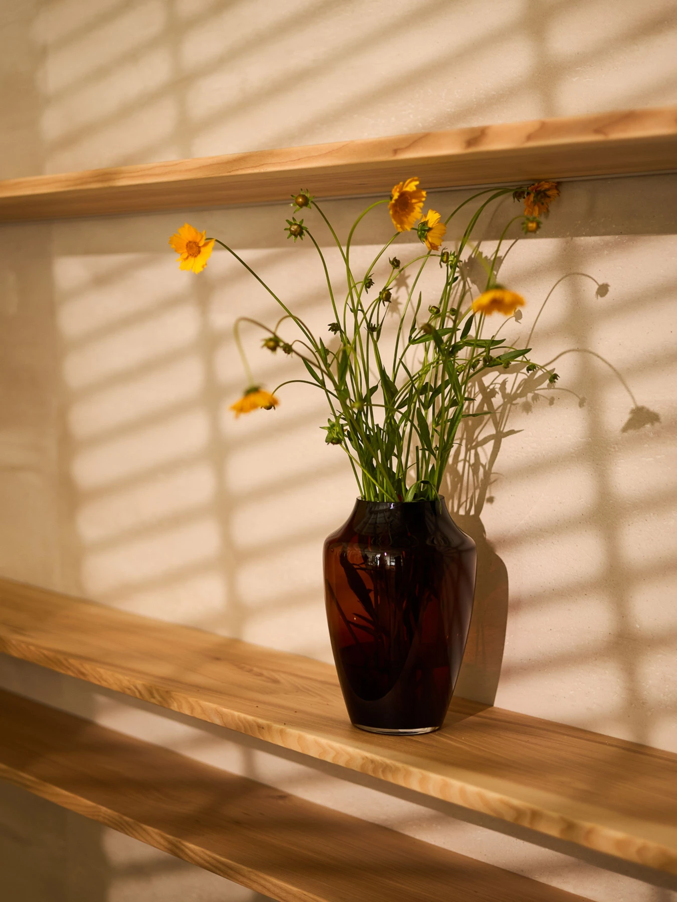Ваза стеклянная "Эллада" темно-янтарная MBM HOME модель VB-06 DARK AMBER Фото