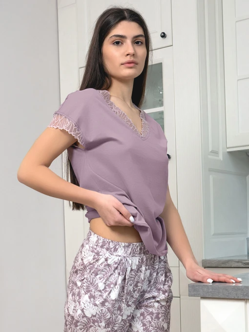 Бавовняна Жіноча Піжама Roksana фото 3