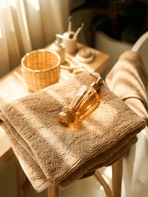 Полотенце из натурального хлопка "Шепот" коричневое MBM HOME модель BT-21 BROWN Фото