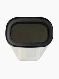 Емкость для хранения стеклянная с черной крышкой прямоугольная MBM HOME модель KP-145 M T/GRAY Фото
