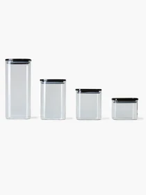 Емкость для хранения стеклянная с черной крышкой прямоугольная MBM HOME модель KP-145 XL T/GRAY Фото