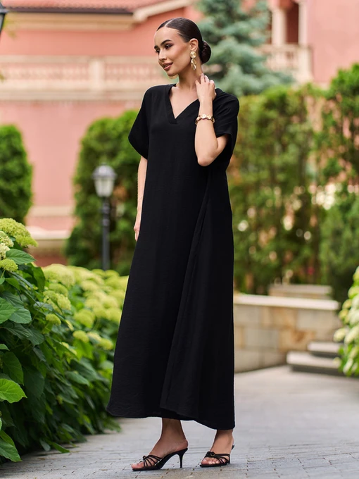 Лляна Жіноча Сукня максі ISSA Plus фото 2