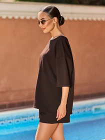 Костюмы ISSA Plus модель 15786_темно_коричневый Фото