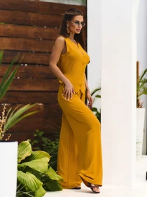 Костюми ISSA Plus модель 15686_горчичный Фото