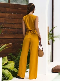 Костюми ISSA Plus модель 15686_горчичный Фото