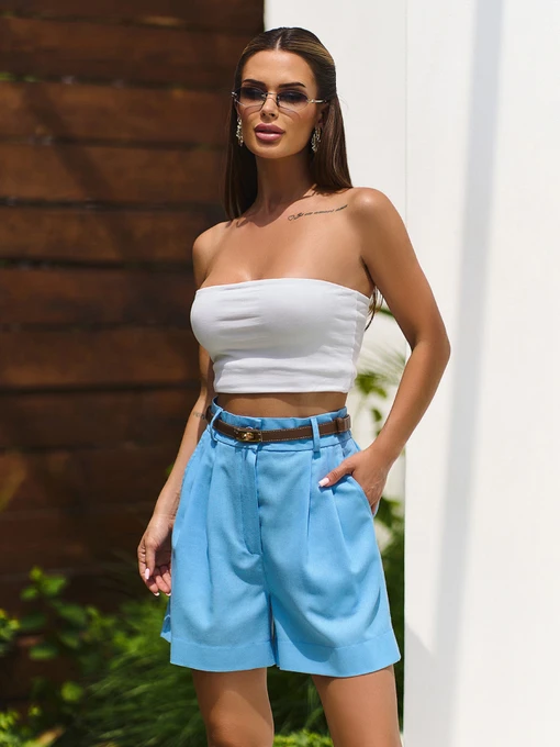 Шорти ISSA Plus модель 15811_голубой Фото