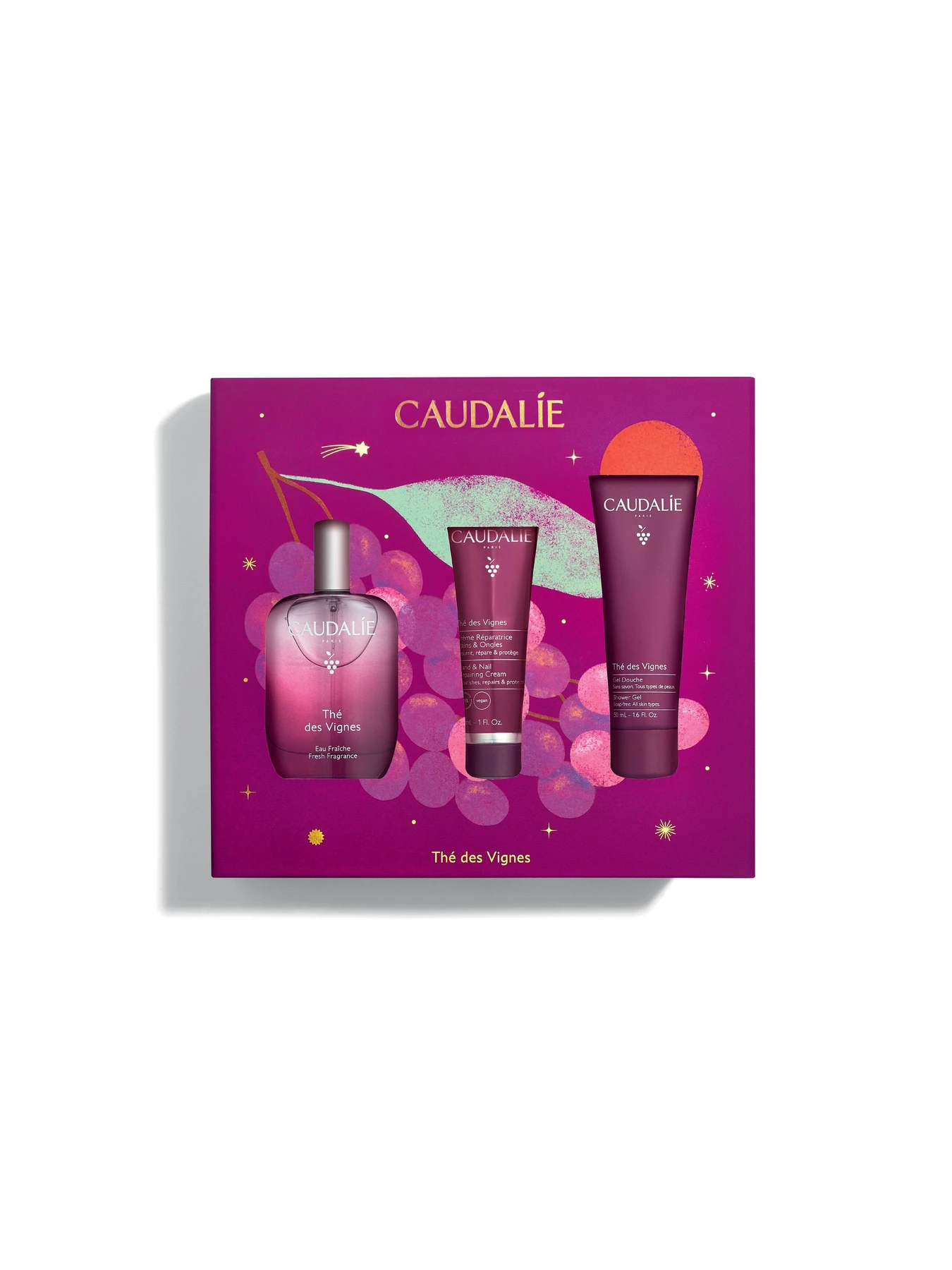 Набір (аромат, крем для рук та гель для душу) Thé des Vignes 50 mL Set - Xmas 2026 CAUDALIE модель 593 Набір (аромат, крем для рук та гель для душу) Thé des Vignes 50 mL Set - Xmas 2026 CAUDALIE модель 593 Фото
