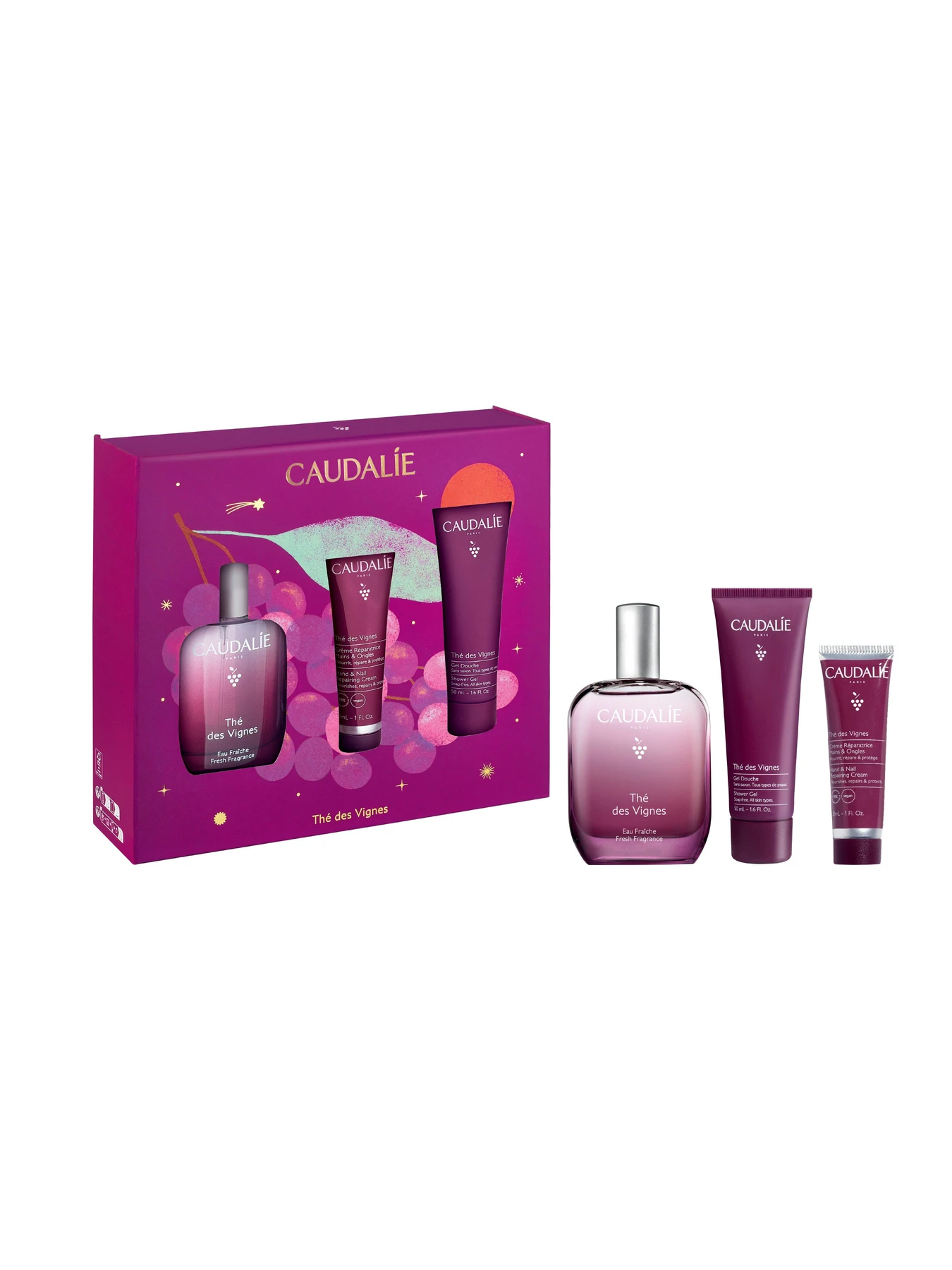 Набір (аромат, крем для рук та гель для душу) Thé des Vignes 50 mL Set - Xmas 2026 CAUDALIE модель 593 Набір (аромат, крем для рук та гель для душу) Thé des Vignes 50 mL Set - Xmas 2026 CAUDALIE модель 593 Фото