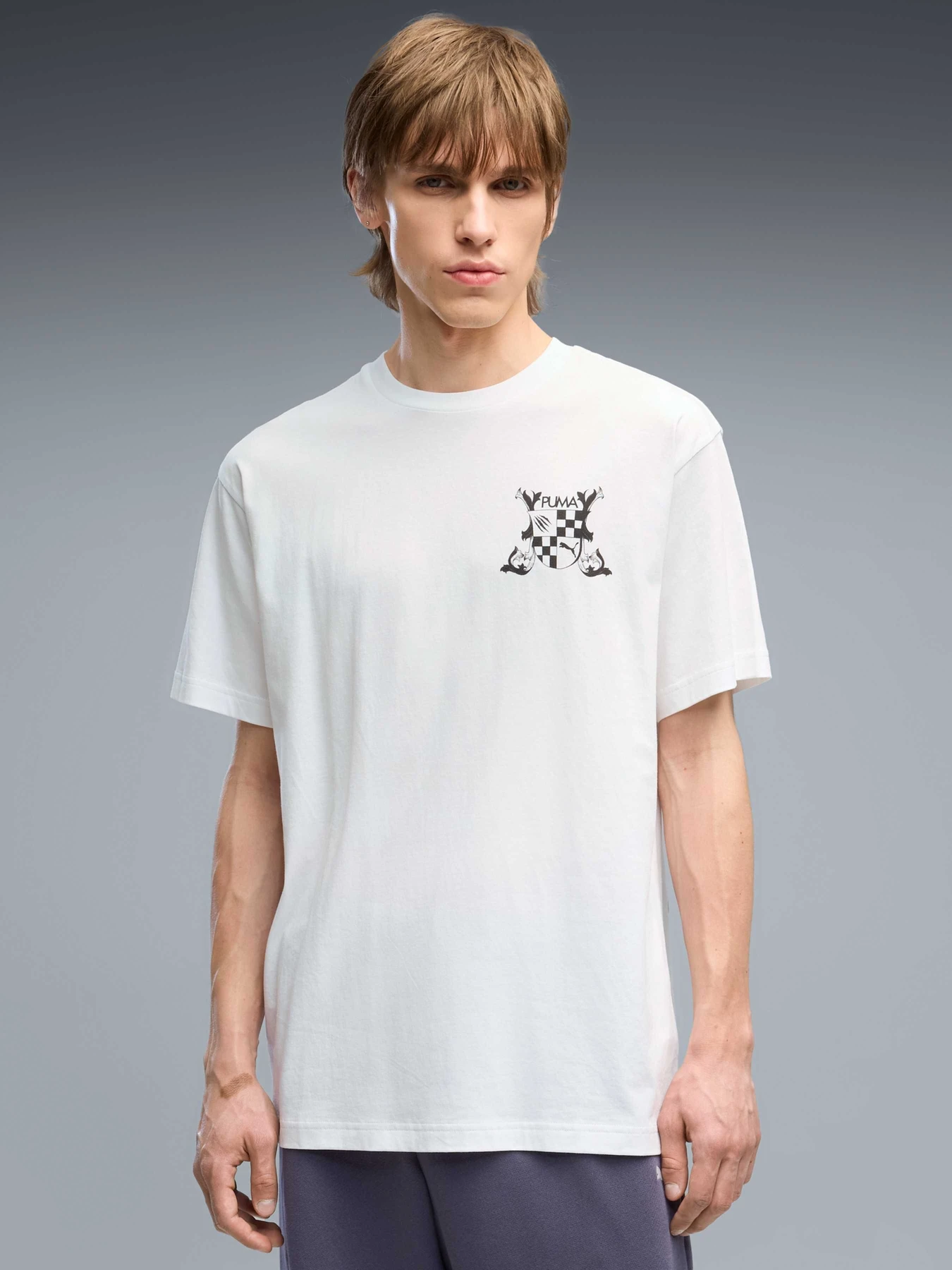 Футболки і поло PUMA Graphic Medieval Relaxed Tee модель 636763 Футболки і поло PUMA Graphic Medieval Relaxed Tee модель 636763 Фото