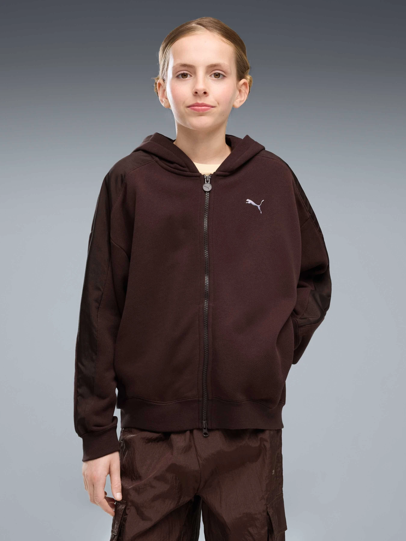 Худи и свитшоты PUMA T7 Oversized Full-zip Hoodie модель 637373 Фото