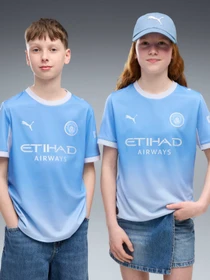 Футболки и поло PUMA Mcfc Home Jersey Replica Jr модель 784329 Фото
